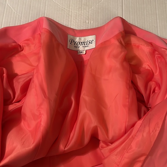 ♻️ Promise New York Pink White Beaded Blazer size 14 - Picture 7 of 10